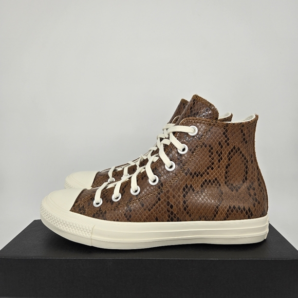 Converse Chuck Taylor All Star High Snakeskin Dark Whiskey Women's Shoes Size 7 - Picture 1 of 8